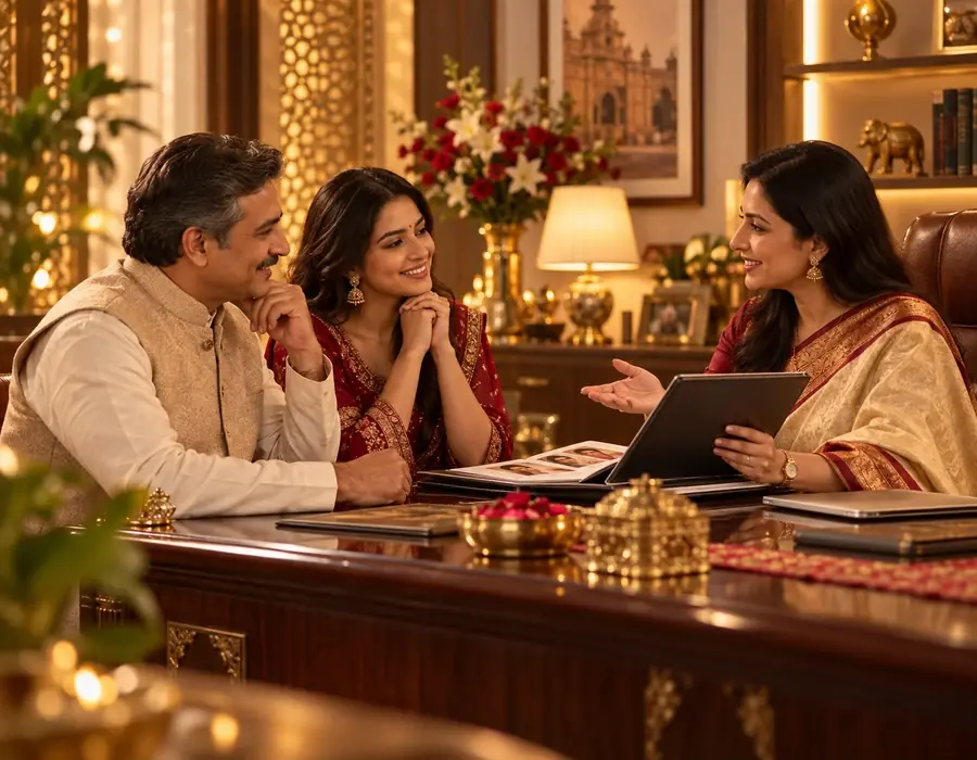 Matrimonial consultation with an Indian family